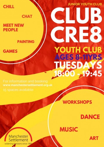 Club Cre8 poster Club Cre8 Youth Group