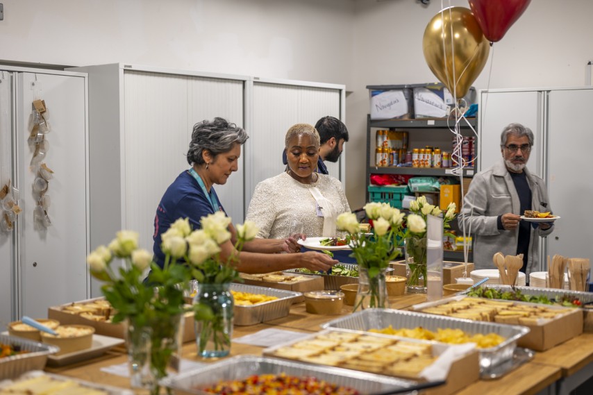 People enjoying the food